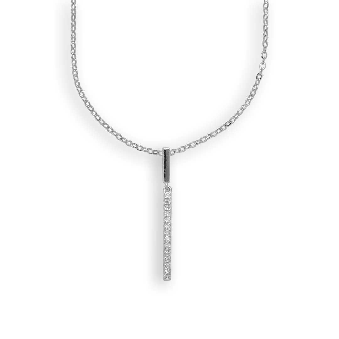 Mother's Day Gift Pavé Strip Pendant Necklace-Engravingift