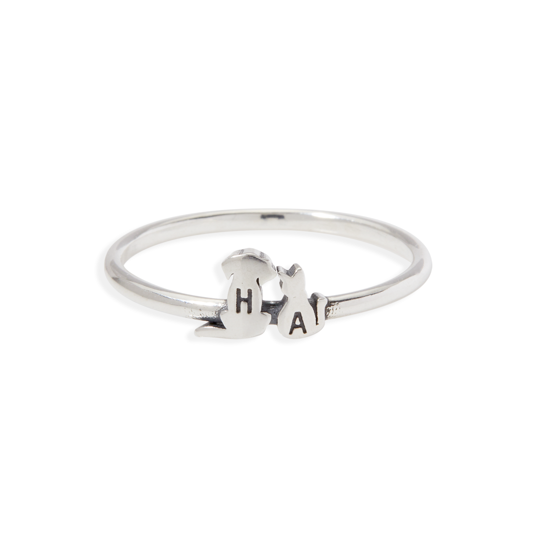 Mother's Day Gift Sterling Silver Animal Family Ring-Engravingift