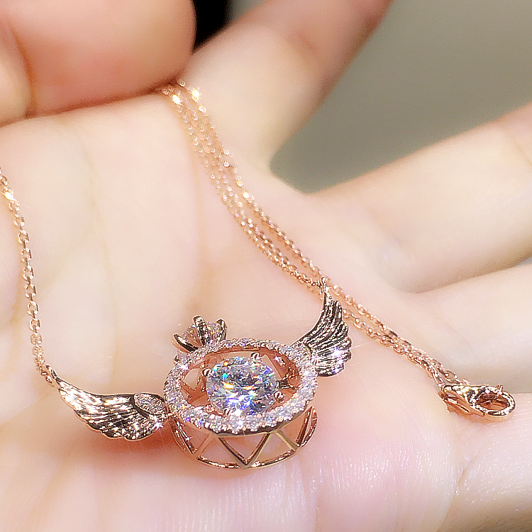 Mother's Day Gift Diamond Angel Wings Necklace-Engravingift