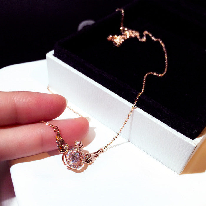 Mother's Day Gift Diamond Angel Wings Necklace-Engravingift