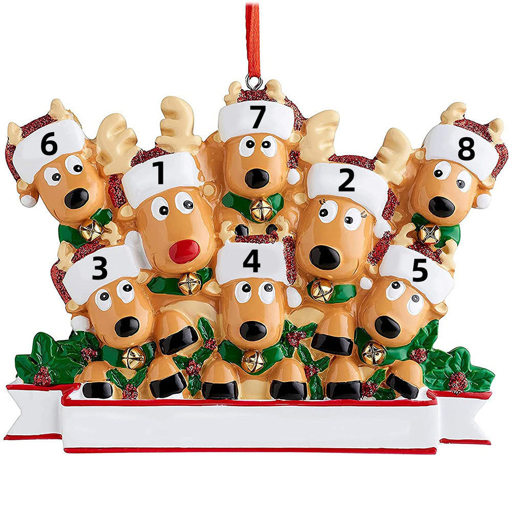 Christmas Gift CUSTOM CARTOON REINDEER FAMILY CHRISTMAS ORNAMENT-Engravingift