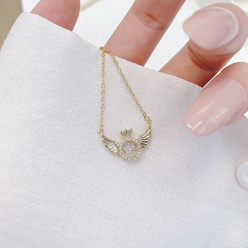 Mother's Day Gift Diamond Angel Wings Necklace-Engravingift