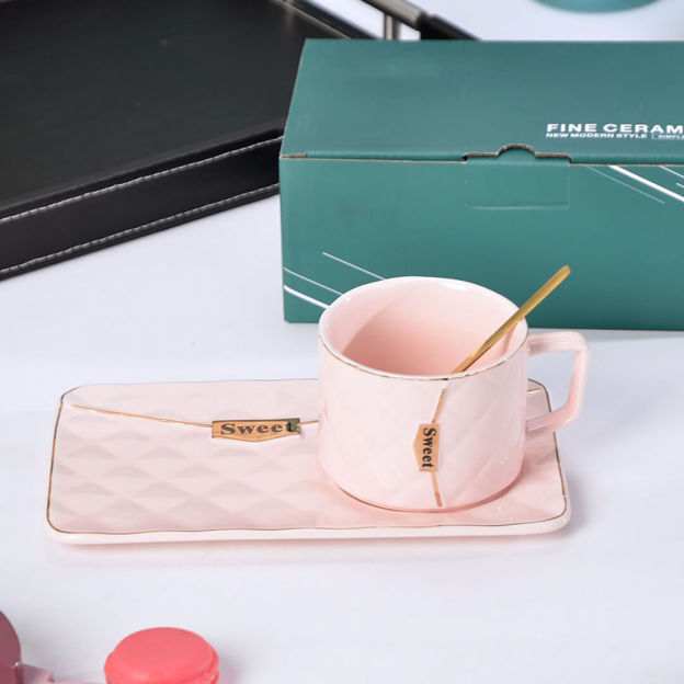 Mother's Day Gift Handbag-Shaped Creative Mug With Saucer & Spoon-Engravingift
