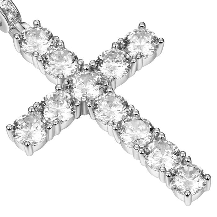 Father's Day Gift Medium Tennis Cross Pendant-Engravingift