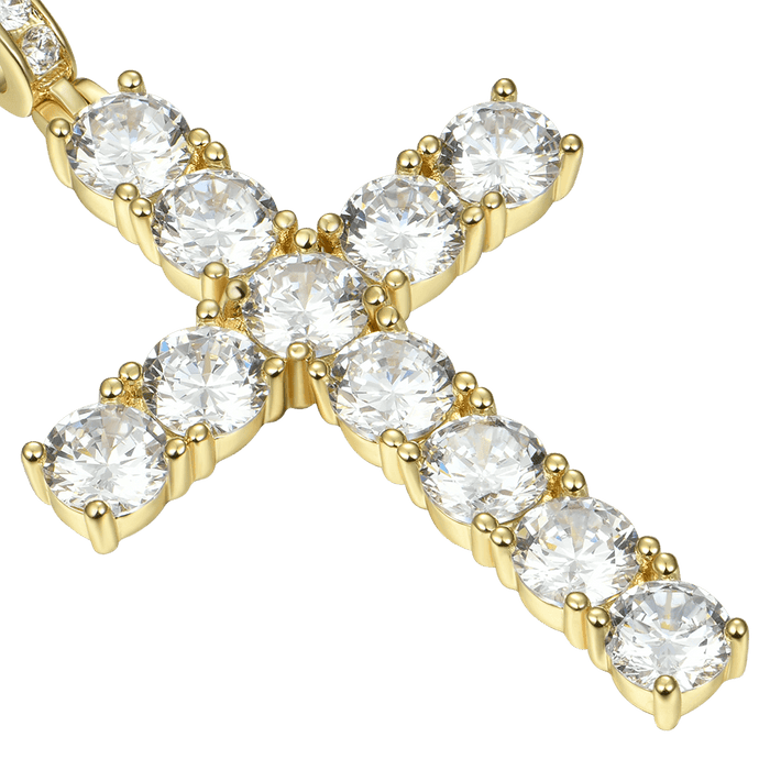 Father's Day Gift Medium Tennis Cross Pendant-Engravingift