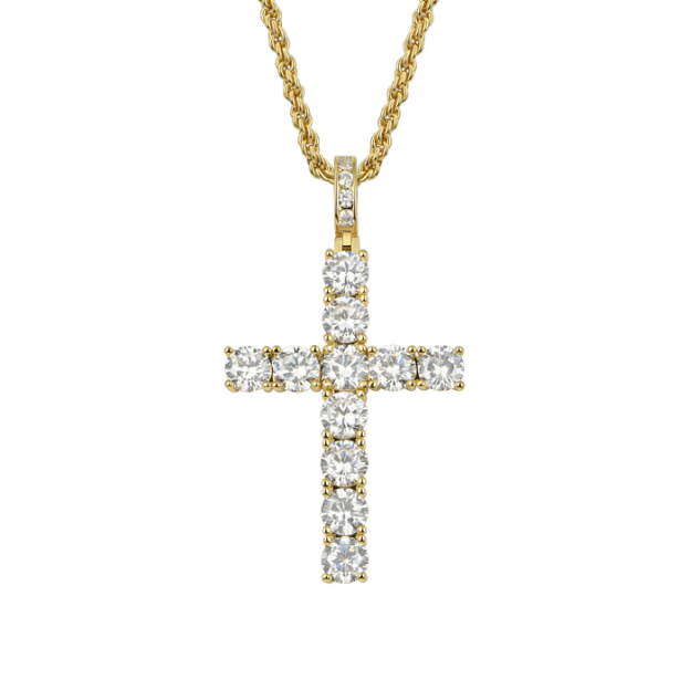 Father's Day Gift Medium Tennis Cross Pendant-Engravingift