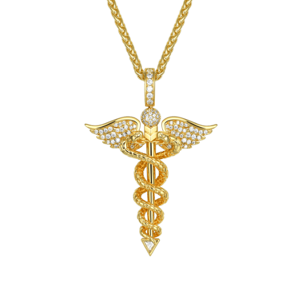 Father's Day Gift Staff of Hermes Pendant-Engravingift
