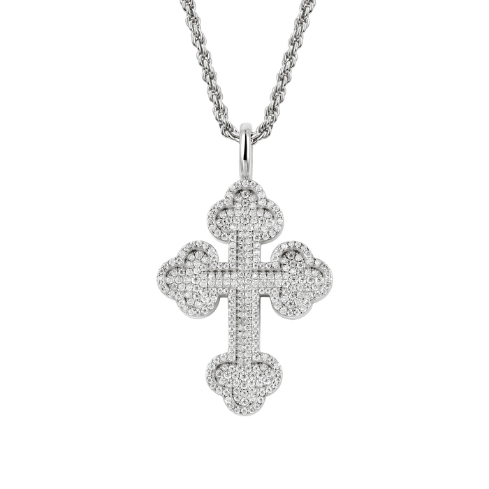 Father's Day Gift Moissanite Double-Layered Bottoni Cross Pendant-Engravingift