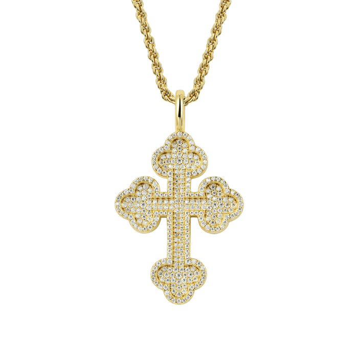 Father's Day Gift Moissanite Double-Layered Bottoni Cross Pendant-Engravingift