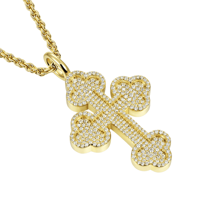 Father's Day Gift Moissanite Double-Layered Bottoni Cross Pendant-Engravingift