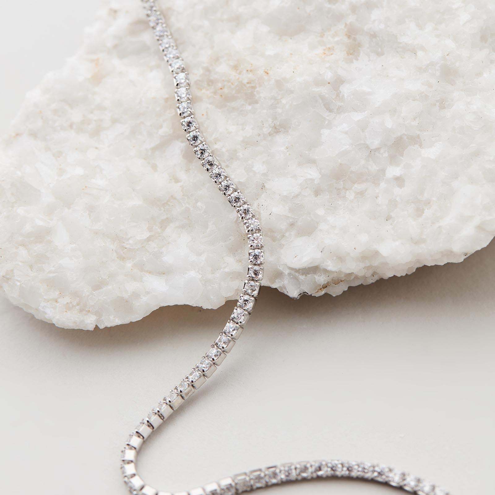 Mother's Day Gift Paris Tennis Bracelet - Silver-Engravingift