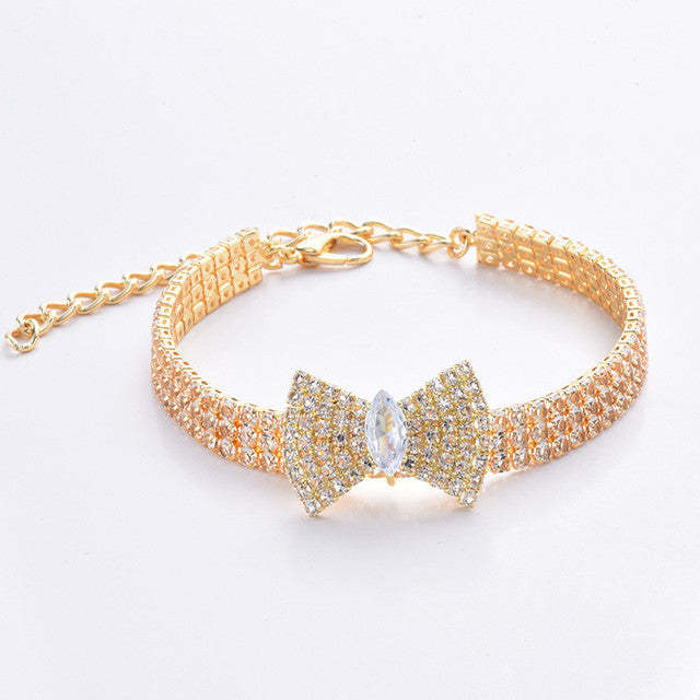 Mother's Day Gift Bling Rhinestone Dog Collar Crystal Puppy-Engravingift
