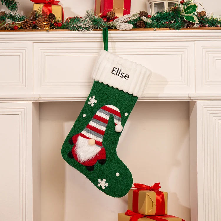 Christmas Personalized Stockings Ornaments Custom Name Santa Claus stocking Christmas Gifts for Family Friends-Engravingift