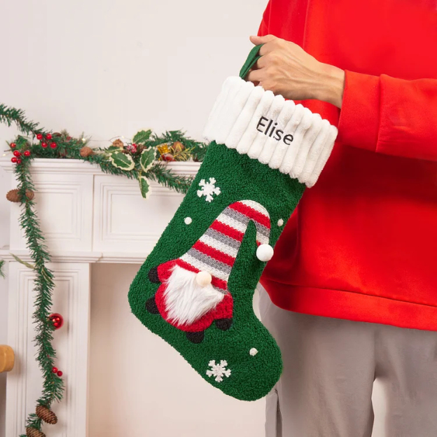 Christmas Personalized Stockings Ornaments Custom Name Santa Claus stocking Christmas Gifts for Family Friends-Engravingift