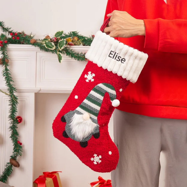 Christmas Personalized Stockings Ornaments Custom Name Santa Claus stocking Christmas Gifts for Family Friends-Engravingift