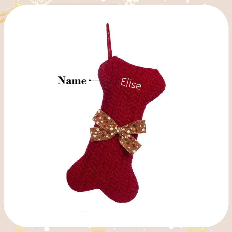 Personalized Christmas Stockings Ornaments Dog Bone Christmas Stockings Custom 1 Name Gifts for Family Friends-Engravingift
