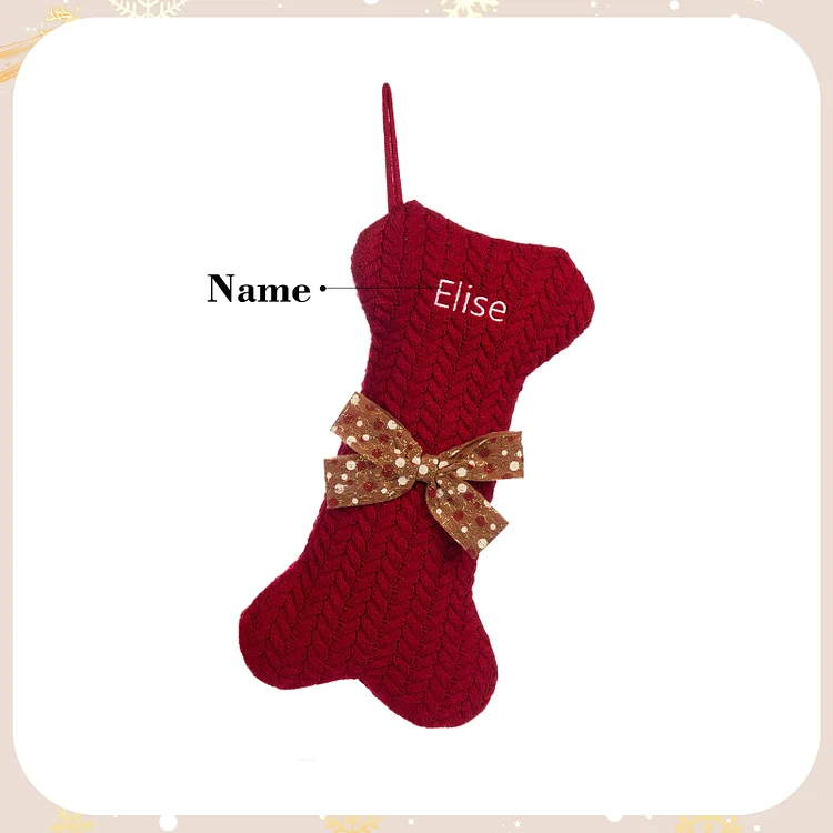 Personalized Christmas Stockings Ornaments Dog Bone Christmas Stockings Custom 1 Name Gifts for Family Friends