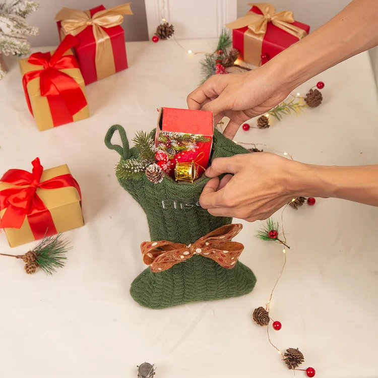 Personalized Christmas Stockings Ornaments Dog Bone Christmas Stockings Custom 1 Name Gifts for Family Friends-Engravingift