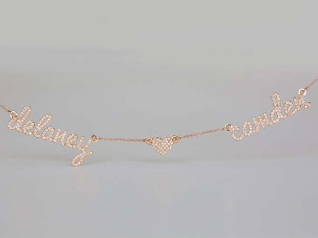 Christmas Gift Personalized Diamond Heart Name Necklace