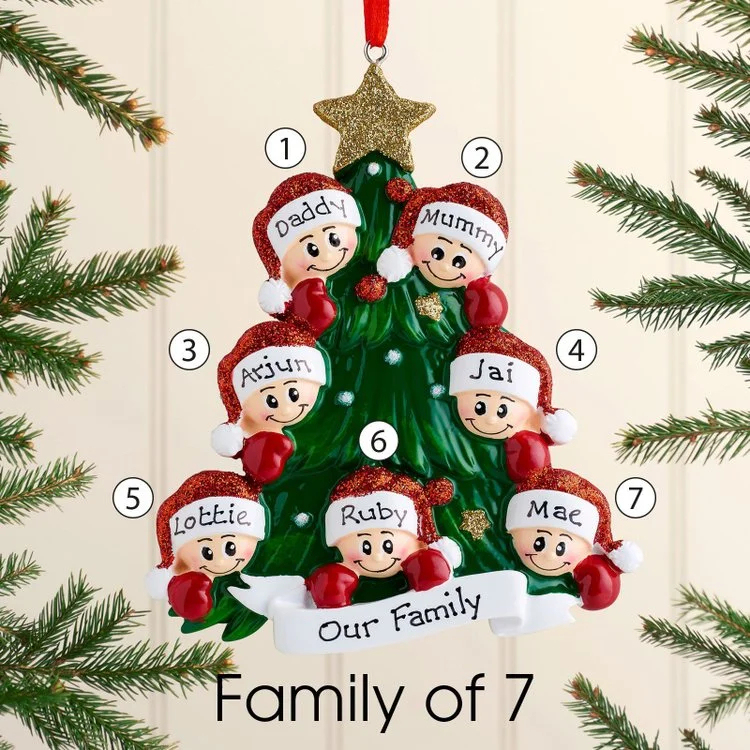 Christmas Gift Personalized Family Ornament Custom  Names Hanging Ornament Gifts For Family