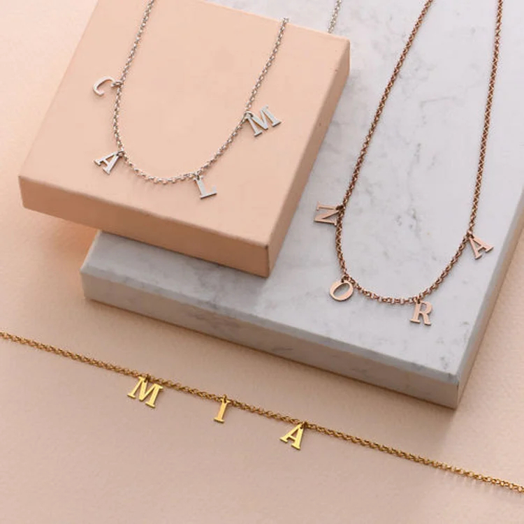 Personalized Initial Name Necklace Letter Necklace