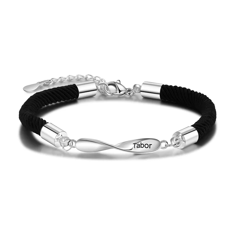 Personalized Names Couple Infinity Bracelet Set Mobius Ring Bracelet Gift