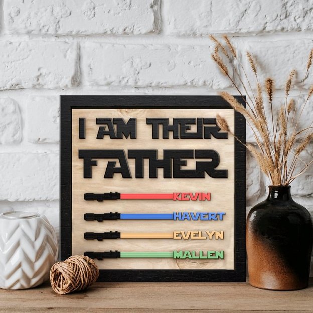 Personalized Star Wars Sign Father's Day Gifts - I AM THEIR FATHER