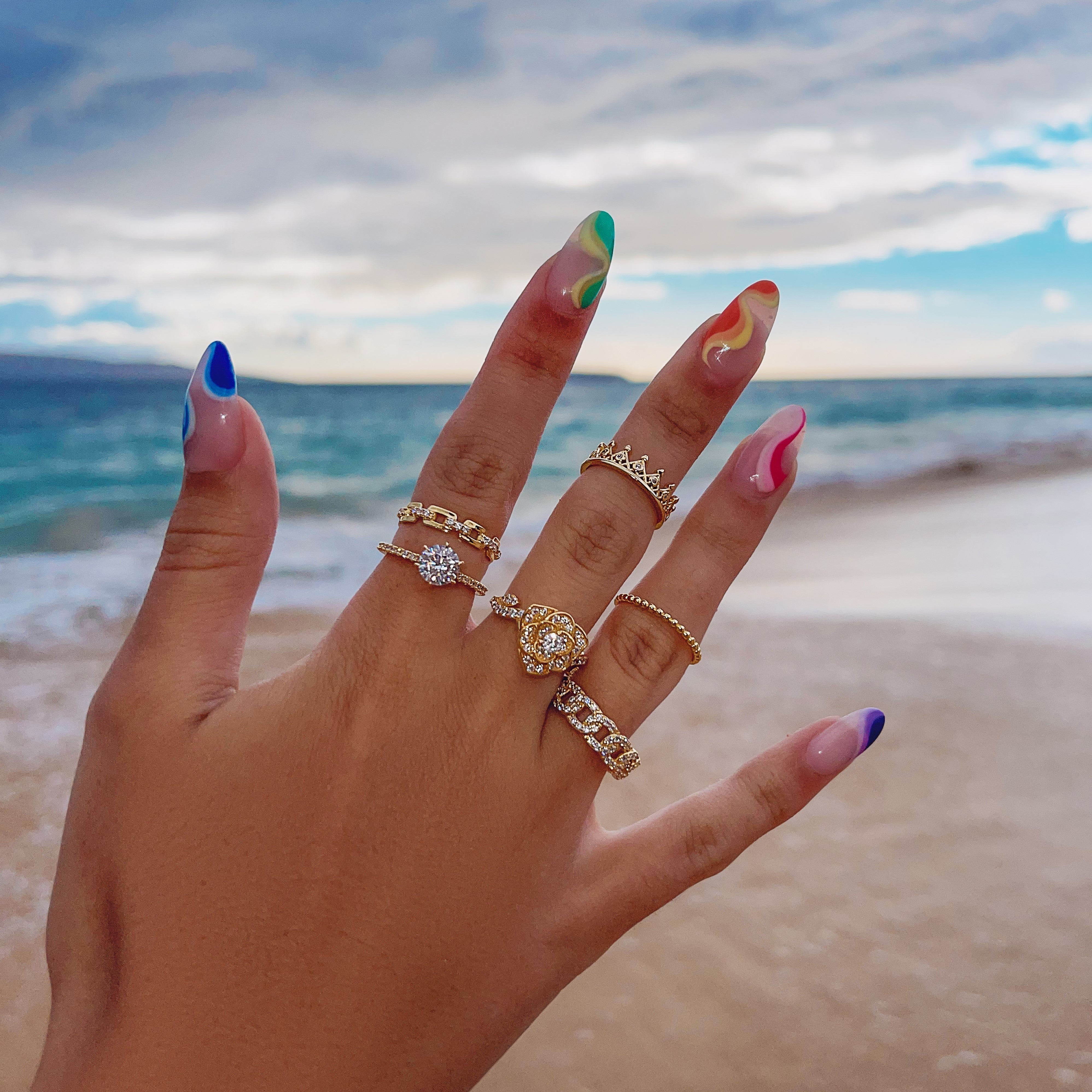 Mother's Day Gift Diamond Chain Ring-Engravingift