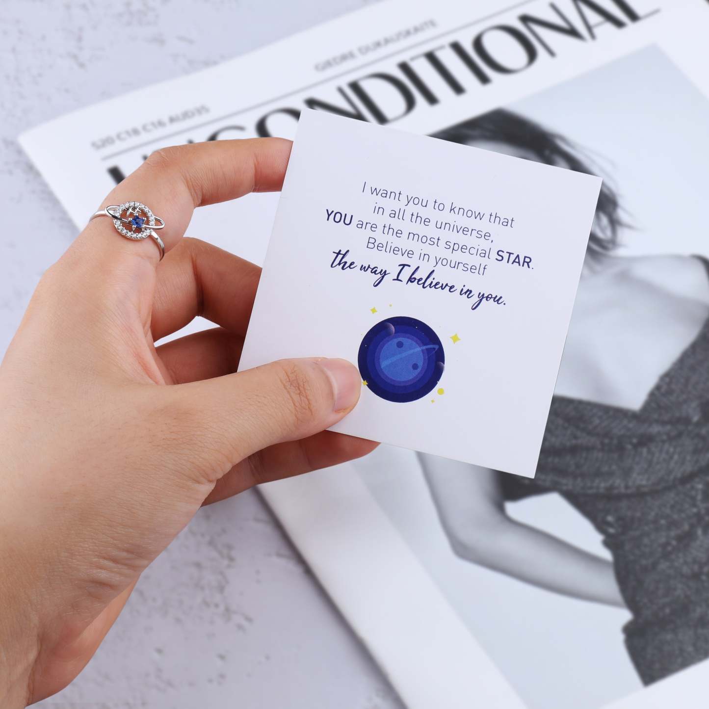 Mother's Day Gift To My Special Star Planet & Stars Ring-Engravingift