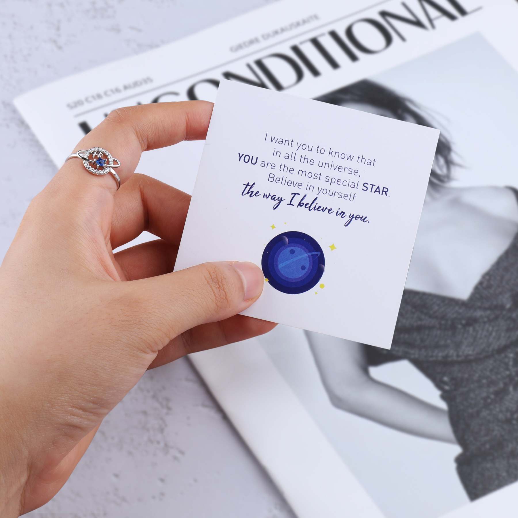 Mother's Day Gift To My Special Star Planet & Stars Ring-Engravingift