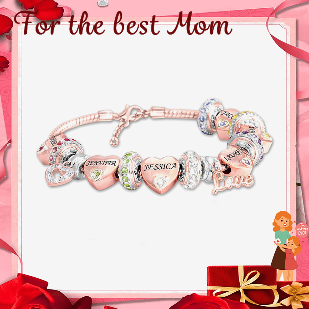 Christmas Gift Forever In A Mother's Heart Personalized Birthstone Bracelet