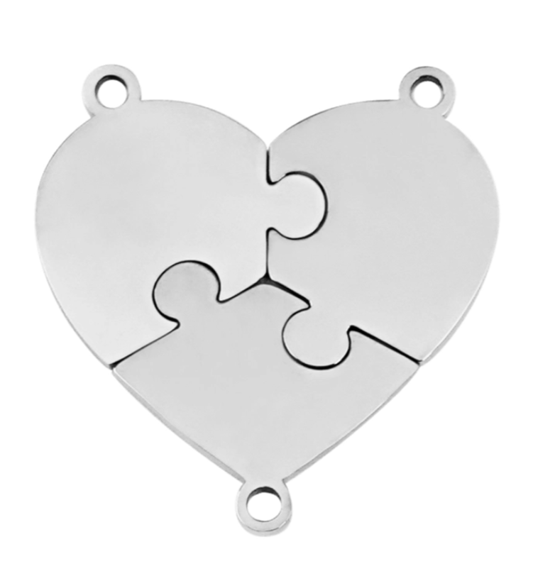 Personalized Heart Puzzle Names Keychain-Gift For Friend Or Family
