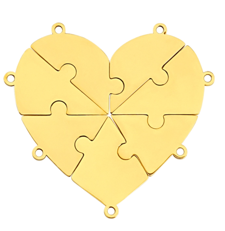 Personalized Heart Puzzle Names Keychain-Gift For Friend Or Family