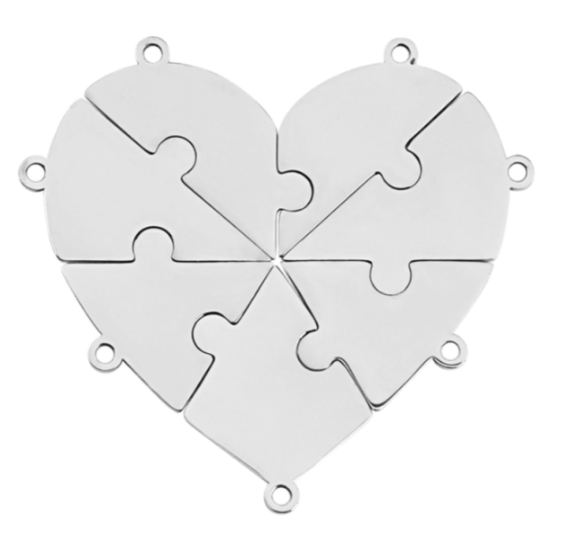 Personalized Heart Puzzle Names Keychain-Gift For Friend Or Family