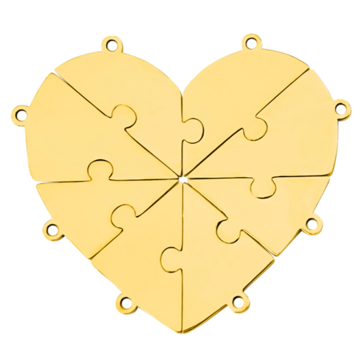 Personalized Heart Puzzle Names Keychain-Gift For Friend Or Family
