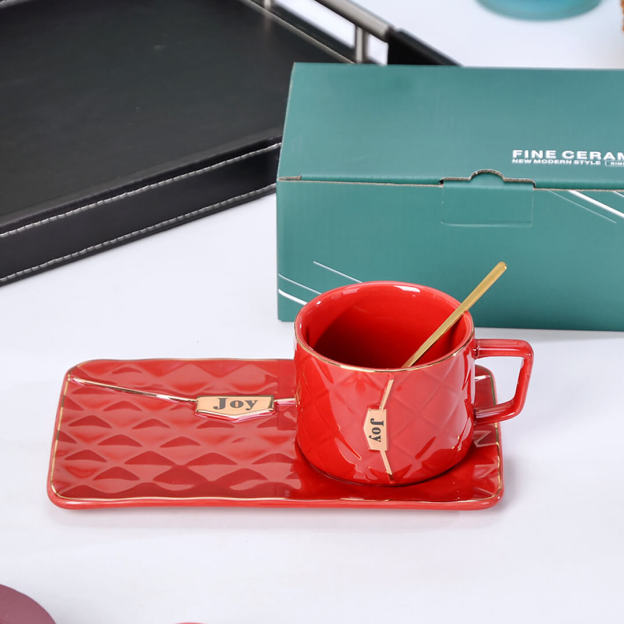 Mother's Day Gift Handbag-Shaped Creative Mug With Saucer & Spoon-Engravingift