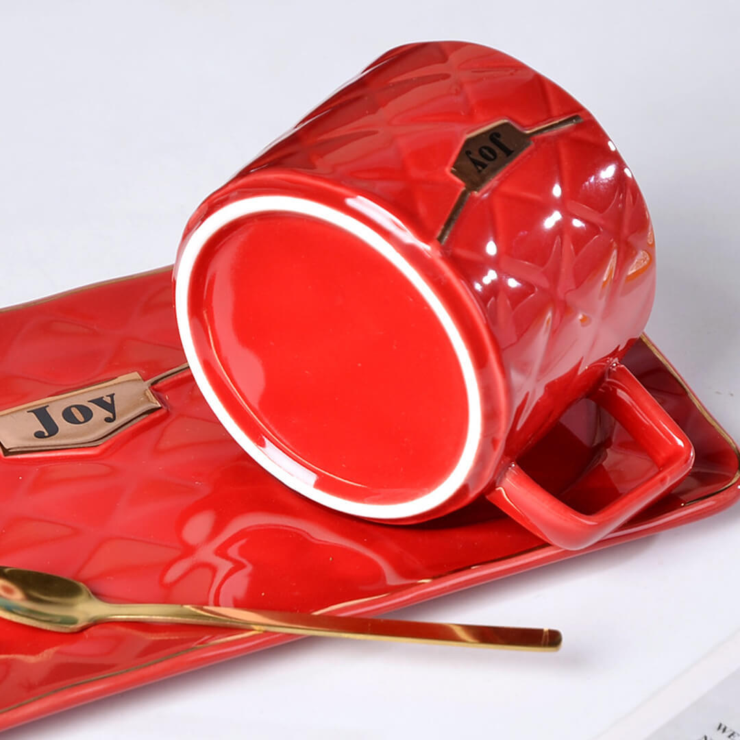 Mother's Day Gift Handbag-Shaped Creative Mug With Saucer & Spoon-Engravingift