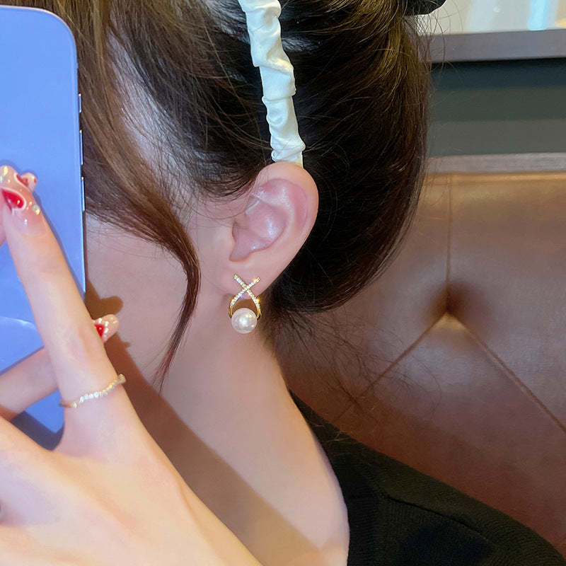 Pearl Stud Earrings-Engravingift