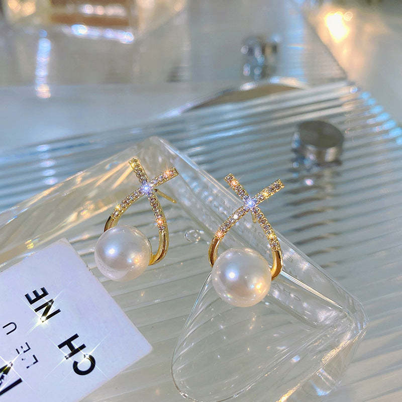 Pearl Stud Earrings-Engravingift