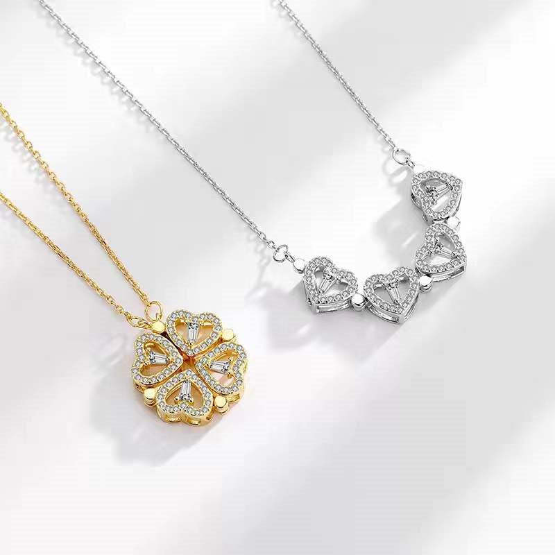 Mother's Day Gift Four Leaf Necklace-Engravingift