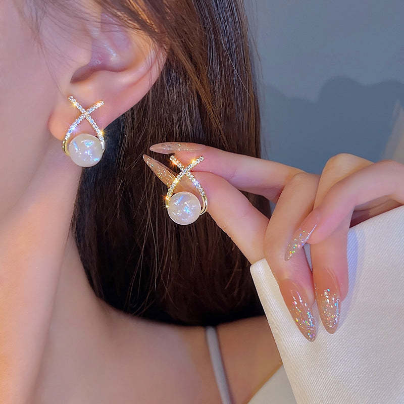 Pearl Stud Earrings-Engravingift