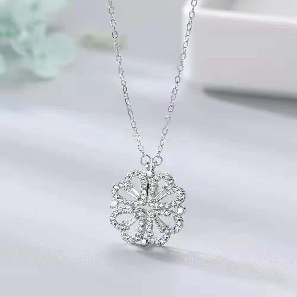Mother's Day Gift Four Leaf Necklace-Engravingift