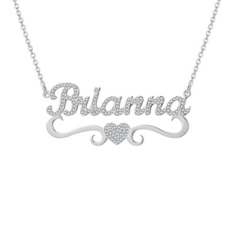 Valentine's Day Gifts Personalized Sparkling Butterfly Heart Diamond Name Necklace