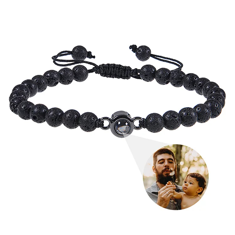 Tiger Eye Men's Bracelet Personalized Photo Projection Bracelet