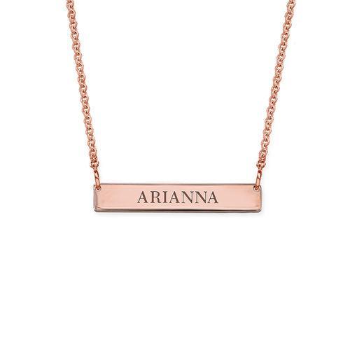 Mother's Day Gift Tiny Engraved Bar Necklace in 18k Gold Plating-Engravingift