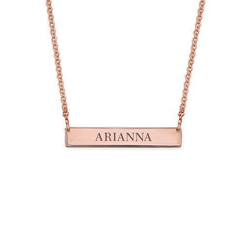 Mother's Day Gift Tiny Engraved Bar Necklace in 18k Gold Plating-Engravingift