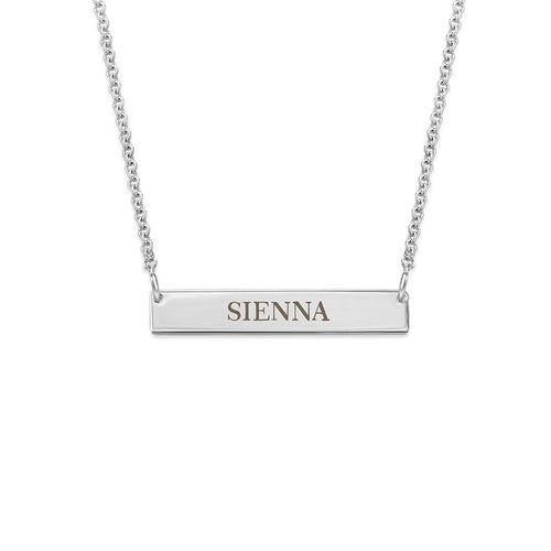 Mother's Day Gift Tiny Engraved Bar Necklace in 18k Gold Plating-Engravingift