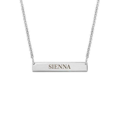 Mother's Day Gift Tiny Engraved Bar Necklace in 18k Gold Plating-Engravingift