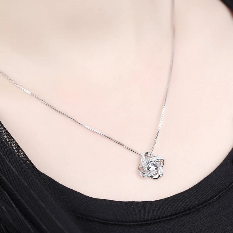 To My Daughter Love Knot Necklace "Believe In Yourself" Warm Gifts