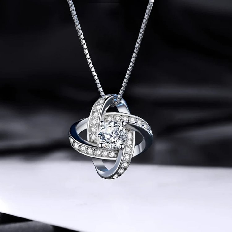 To My Daughter Love Knot Necklace "Believe In Yourself" Warm Gifts